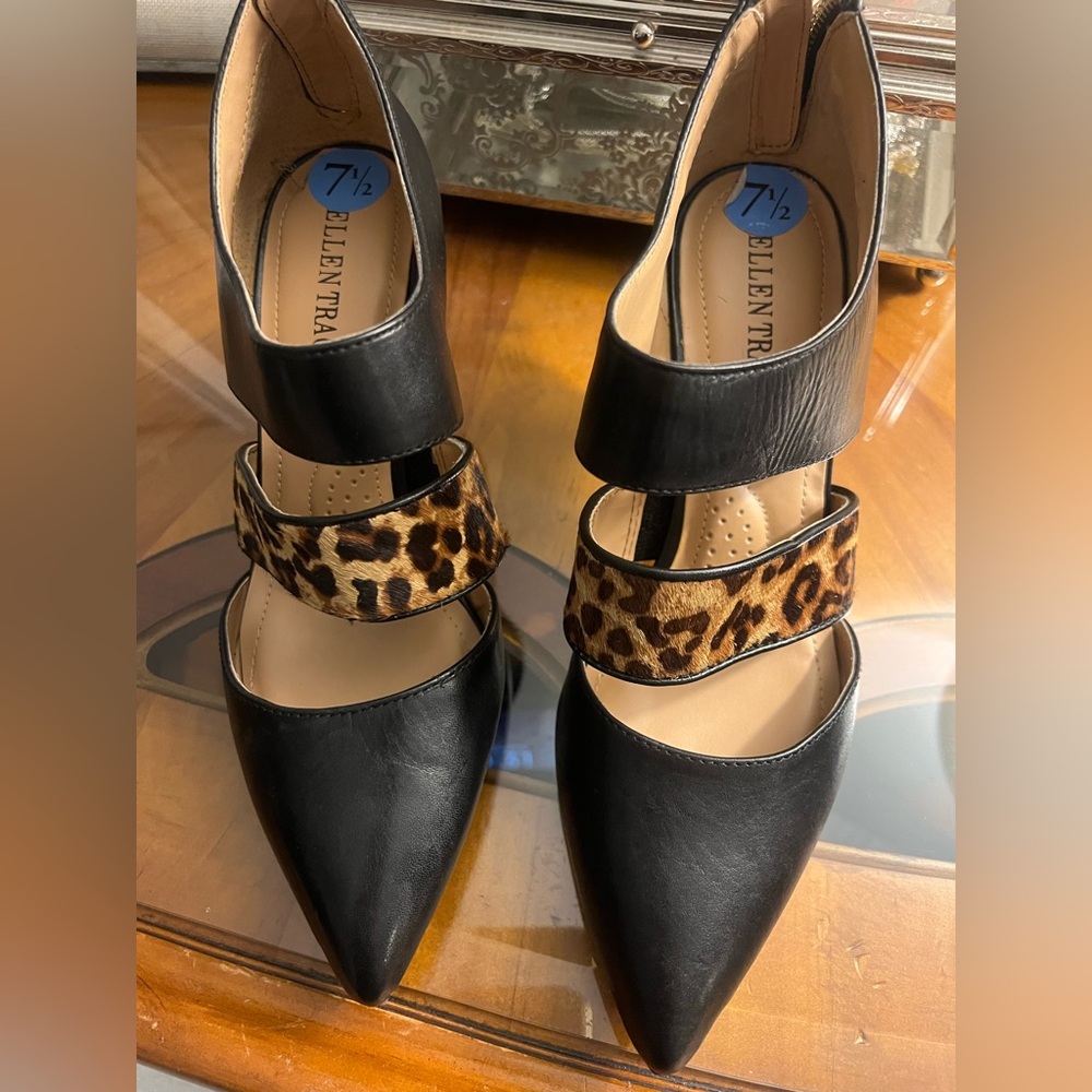 Ellen Tracy Black and Leopard Heels